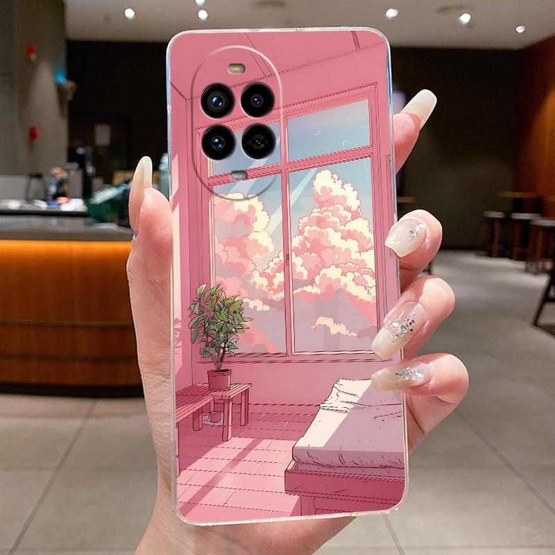 Casing For Huawei Nova 13 Pro Luxury Cute Cool Dragon Flower Pattern Soft silicone Phone Case Back Cover Transparent TPU Shell
