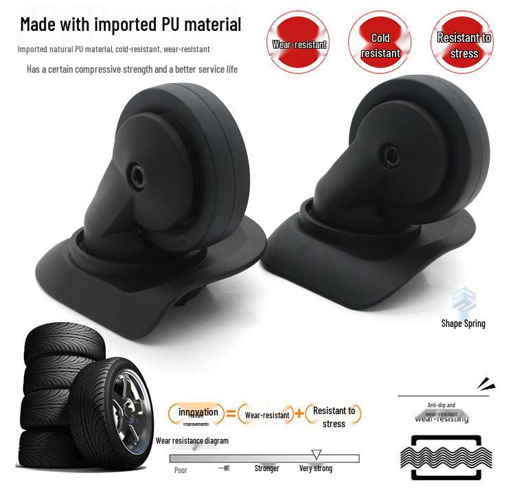 Universal Leather Trolley Case Wheels - Silent Replacement Casters for Luggage
