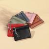 PU Leather Mini Coin Purse Double Layer Large Card Bag Handmade Zipper Wallet Car Key Case Short Lady Wallet Key Case