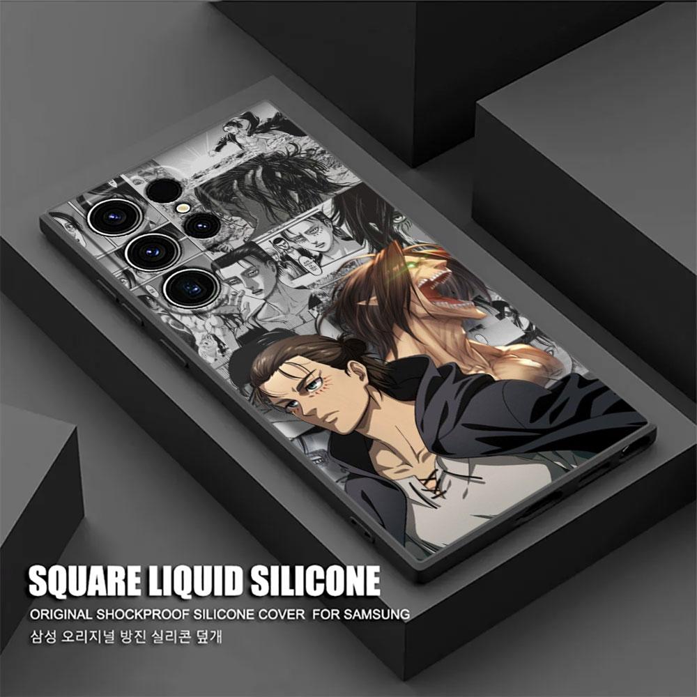 Attacks Manga on Titans Phone Case For Samsung Galaxy S24 Ultra Case S23 S21 S20 FE S22 9 Plus Note 20 Ultra Cover Mikasa Anime