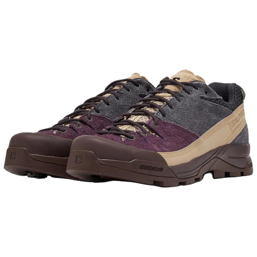 Salomon X-Alp Suede Comfortable Soft Low-Top Hiking Shoes Unisex Hiking Shoes Plum-Red 478762