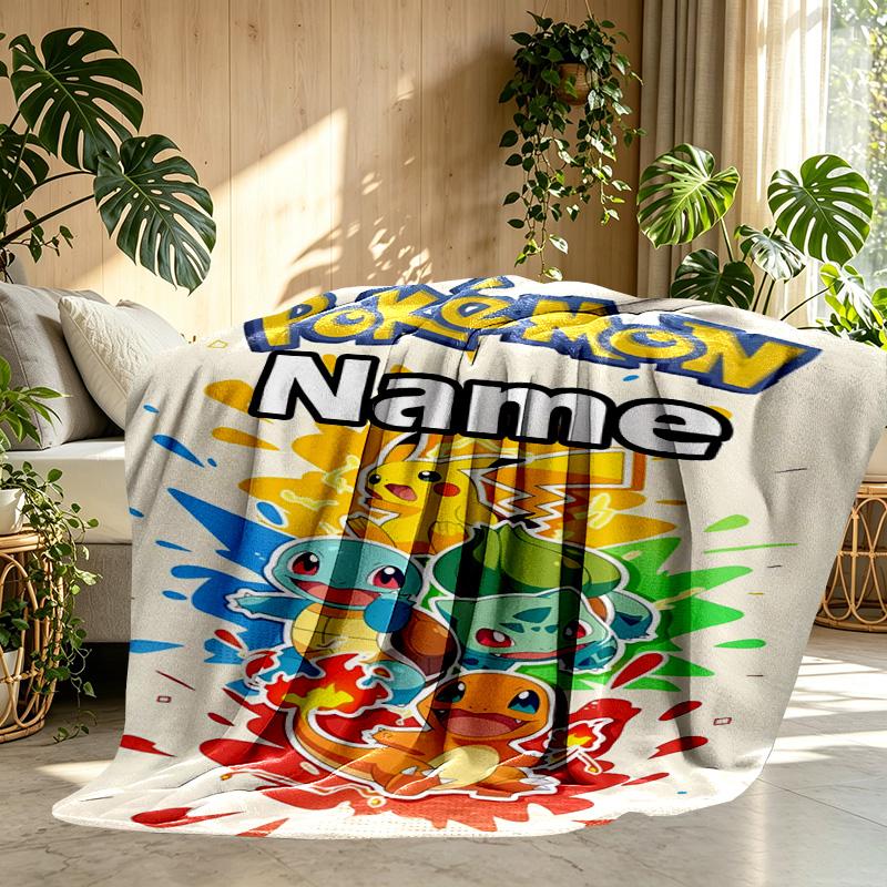 Coperta Personalizzata con Nome e Stampa Anime, Decorazione per la Casa, Camera da Letto, Divano, Campeggio, Divano, Regali per Compleanno Natale