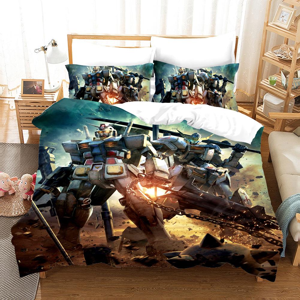Home Textiles, Bedding Two Or Three Piece Polyester, Gundam Series 3D Digital Printing