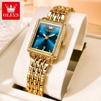 Reloj de Mujer Lujo Elegante Reloj de Diamantes Clásico Oro Acero Inoxidable Impermeable Reloj de Cuarzo para Mujer