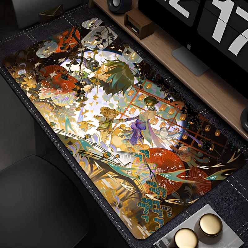 PC Gaming Accessories Mouse Pad Genshin Impact Xiao Desk Mat Laptop Gamer Cabinet Keyboard Pad HD Anime Mousepad Kawaii Carpet