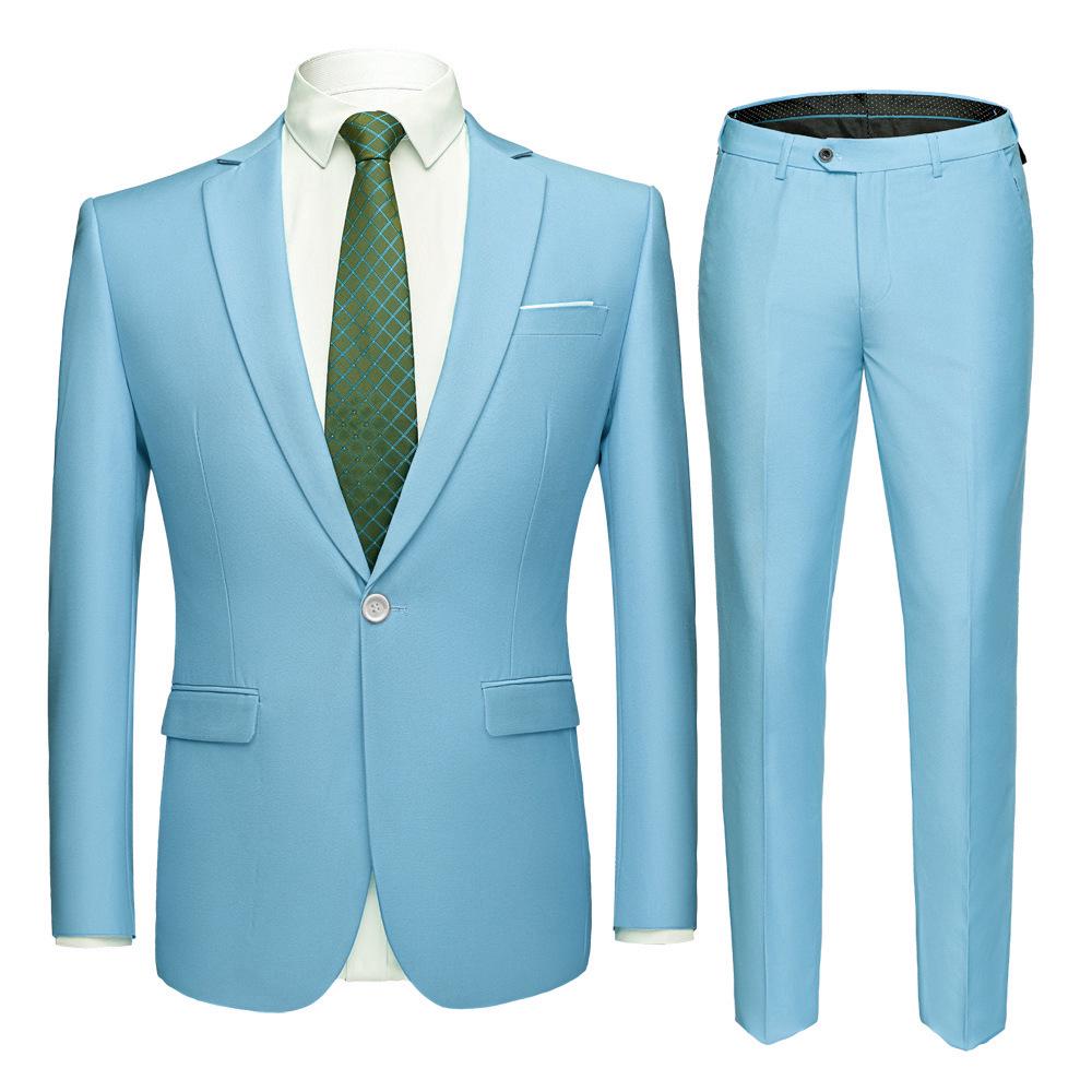 Korean Style Slim Fit Men's Professional Wedding Suit Set