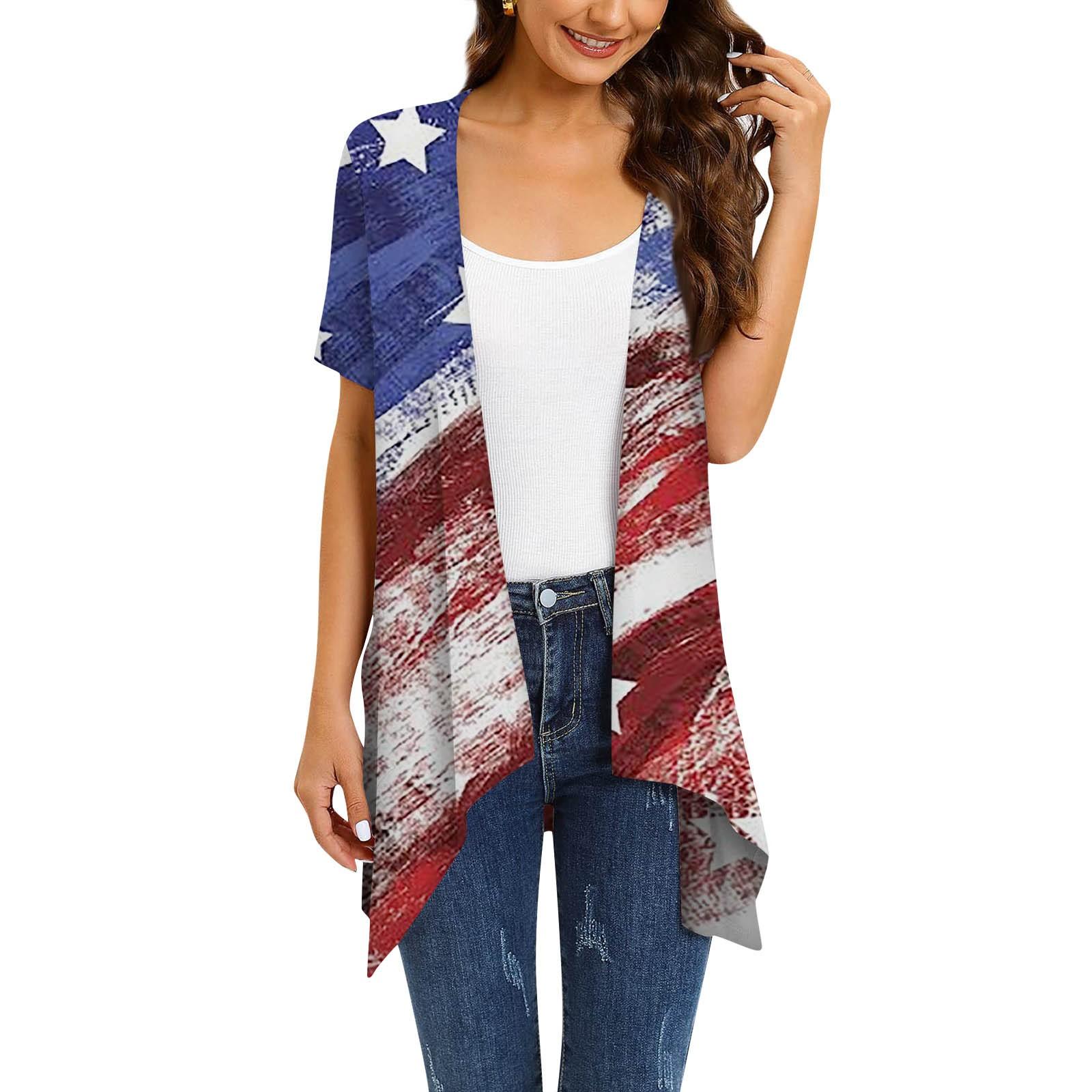 

Женское пальто с карманом и кардиганом с короткими рукавами и нерегулярным принтом XXL синий