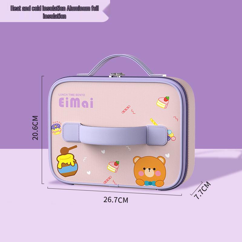 316 Stainless Steel Insulated Bento Lunch Box for First-Grade Girls, Four Compartments, Perfect for School.