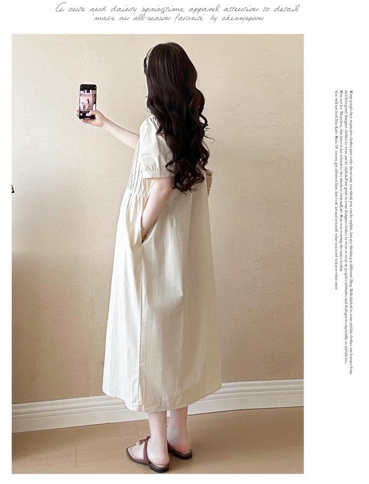 2026 Summer Korean Style Maternity Dress: Chic, Loose, Simple Design in High-Grade Plus Size