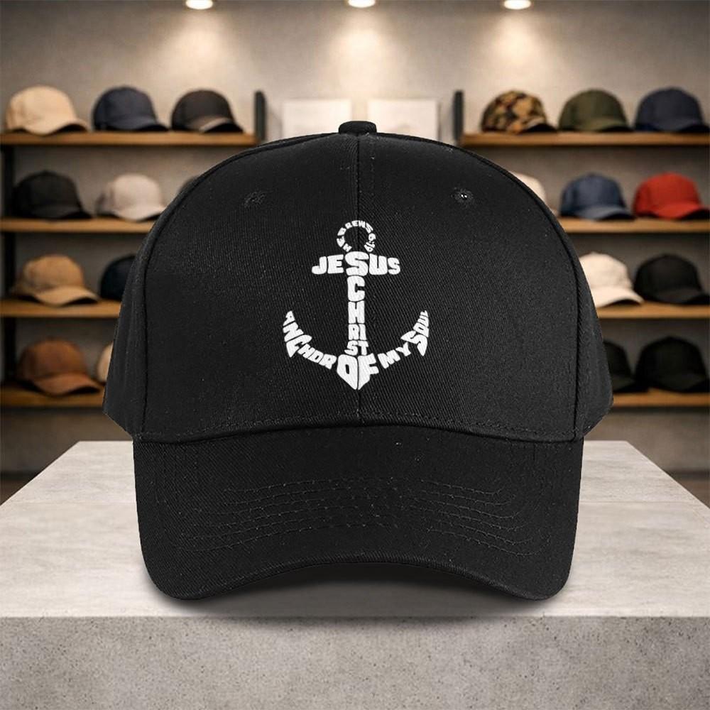 Jesus Anchor Of My Soul Christian Baseball Cap Adjustable Polyester Outdoor Sports Hat
