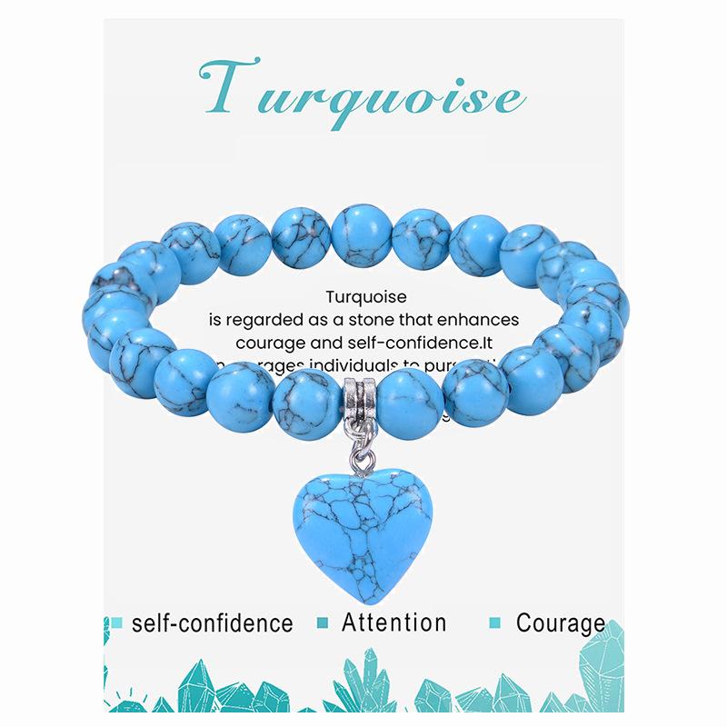 

JYL TS Bracelet Health Green Beads Supports Wellness & Vital Energy Turquoise-Card лаванда синий