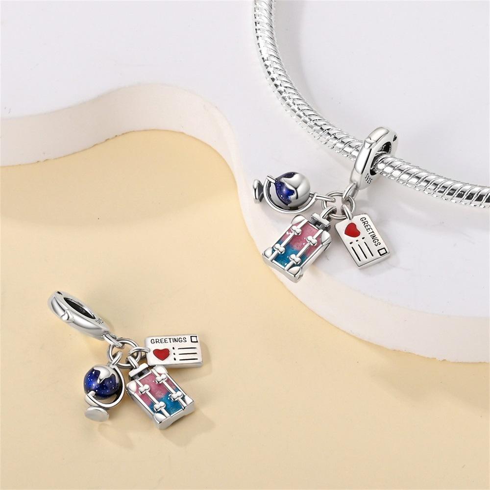 Charm Beads Travel Plane Camera Luggage DIY Jewelry Accessories Bracelet