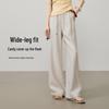 ESE-Y Women's High-Waisted Linen Blend Wide-Leg Pants