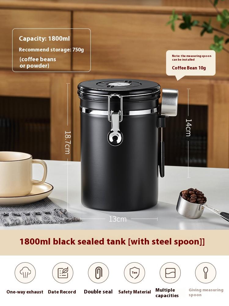 Gianxi Stainless Steel Coffee Bean Storage Can Coffee Powder Sealed Can Vacuum Storage And Bean Storage Box Food Containers