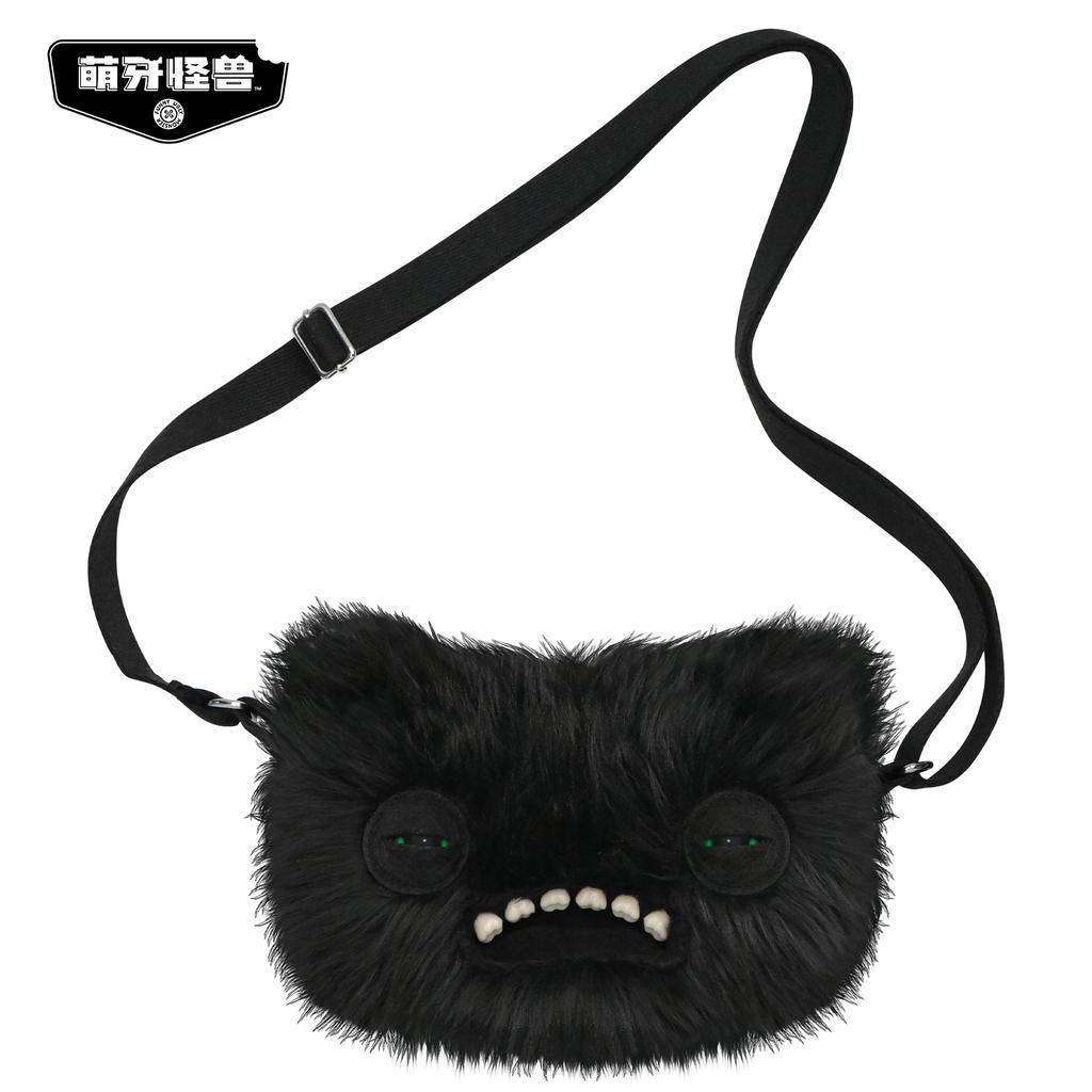 Borsa a tracolla peluche mostro denti brutti divertente Giocattolo animale di peluche stropicciato Regalo di compleanno carino strano per bambini