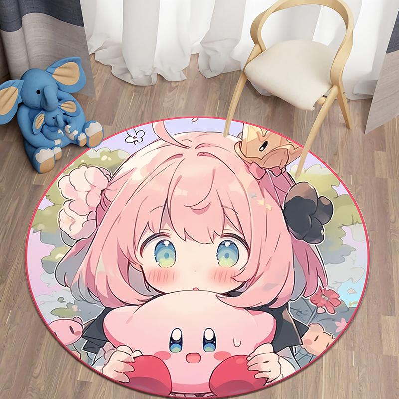 S- SPY×FAMILY Japanese Anime Cute Anya Forger Print Round Carpet.Bedroom,Balcony,Entry Door,Chair Non-slip Mat.Gift,Picnic,Rug