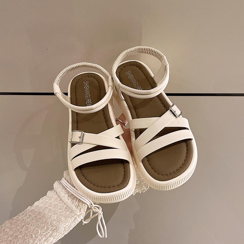 Fashion Roman Sandals Women 2024 Summer New High Heels Platform Clip-toe Sandal for Ladies Non-slip Open-toed Beach Shoes