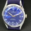 HAND-WINDING SWISS MENS VINTAGE REFURBISHED BLUE COLOR DIAL WATCH a700967-5 R205a-a700967
