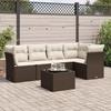 VidaXL Garden Lounge Set with Cushions 6 Pcs, Patio Sofas, Patio Furniture Set, Outdoor Furniture, Brown 3249452