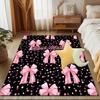 1PC Custom Name Pink Bow Theme Floor Mat Ideal for Living Room, Game Rooms, Office, Bedroom,Floor Mat Playful Design