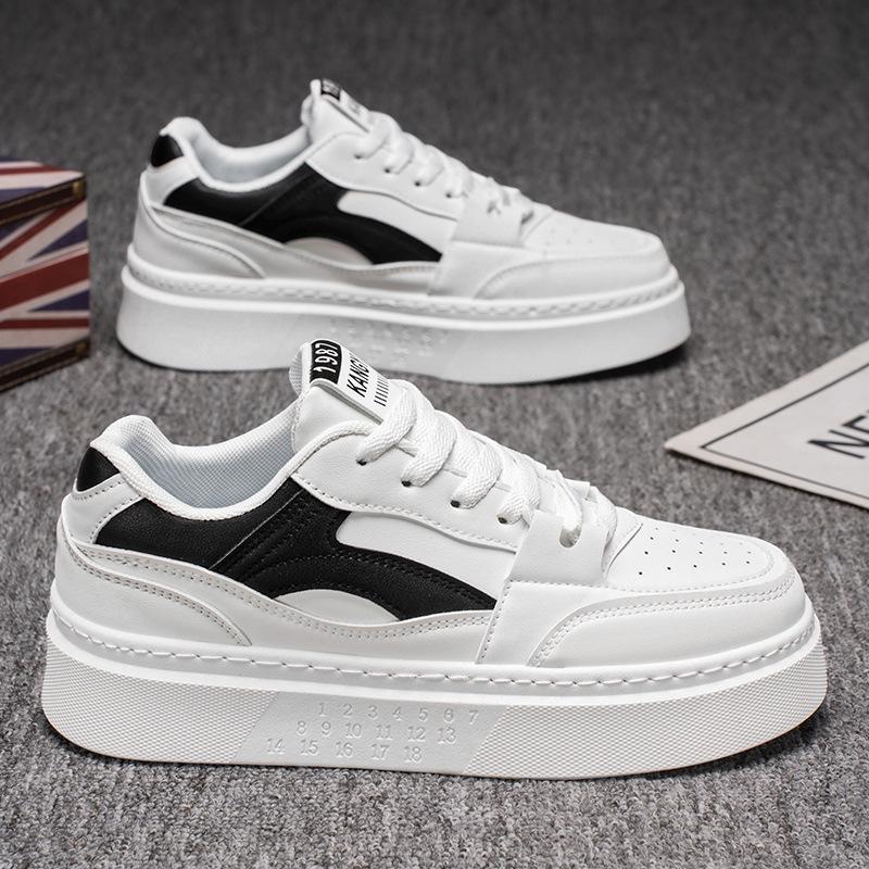 

Платформа в тон, белые мужские туфли, универсальные, легкие и увеличивающие рост кеды, модные спортивные, парные, студенческие, повседневные туфли 44