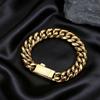 Wholesale Jewelry 6/8/10/12mm Width Cuban Bracelet Stainless Steel Miami Cuban Link Chain Bracelet with Laser 18k Logo