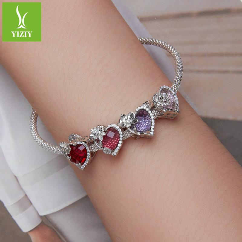 December Birthstone Bracelet Beads, Month Flower Language S925 Silver Love Bead Accessories