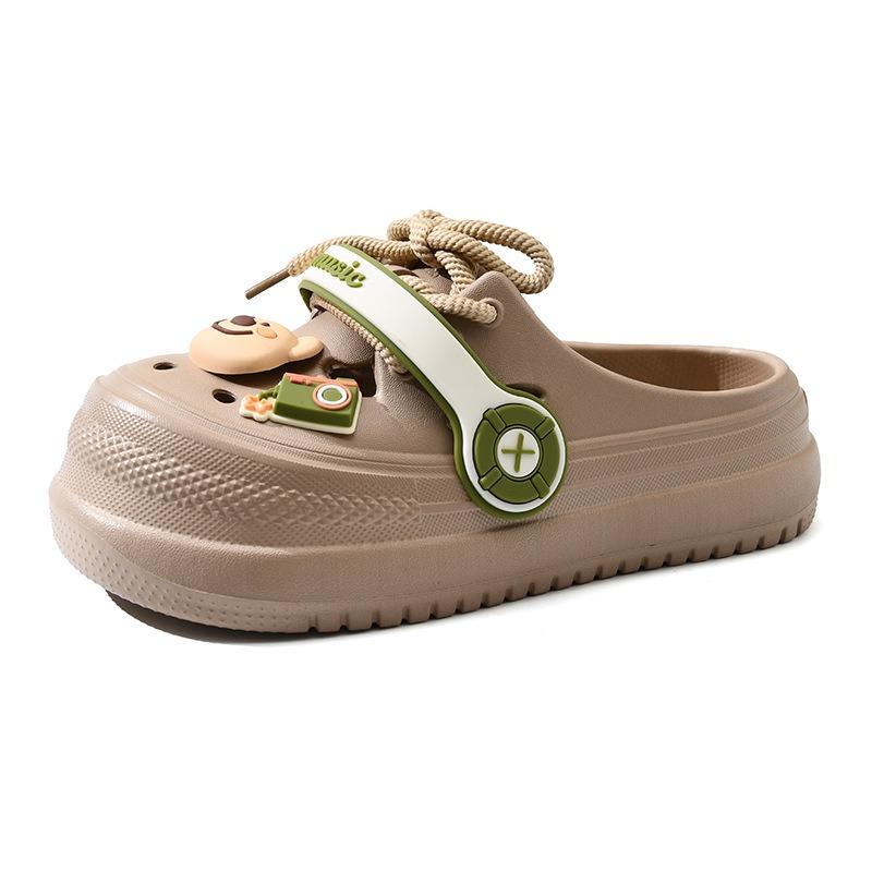 Hole shoes garden shoelaces shoes flower soft sole heightening sandals outdoor non-slip beach slippers