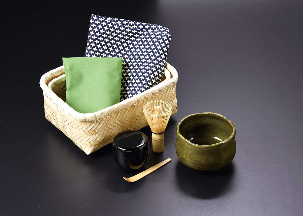 Yamako New Tea Chaki Matcha Tea Sai Oribe 80618 Set, Set, Bowl,