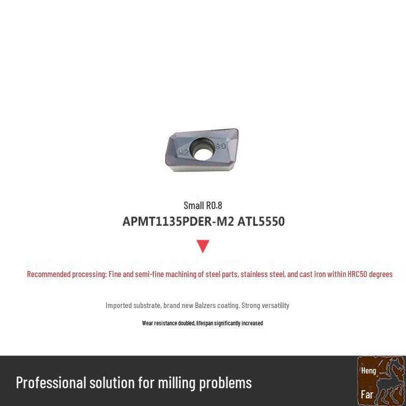 H2 Stainless Steel & Cast Iron CNC Face Milling Cutter with APMT1135PDER1604 Inserts