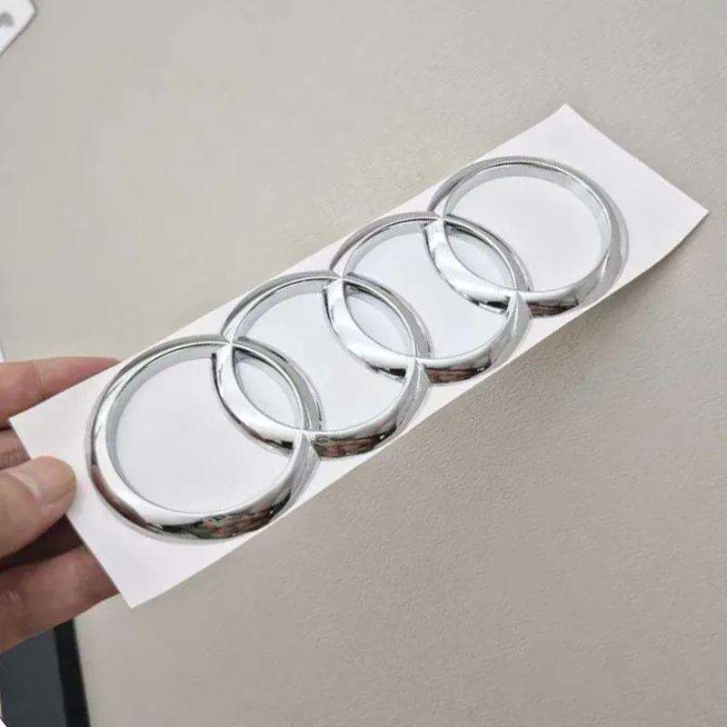 1PCS 192mm 4 Rings ABS Chrome Black Car Trunk Badge Logo Decal Emblem Sticker Accessories For hot A1 A3 A5 A4 S3 S4 TT RS3 RS5