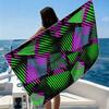 Cyber Stripe Beach Towel Ultra-fine Fiber Quick Drying Absorbent Beach Swimming Vacationvacation Essentials Gifts