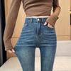 High-waisted Slightly Flared Jeans for Women In Spring and Autumn Latest Elastic Slim Fit Slim Small Horseshoe Flared Trousers