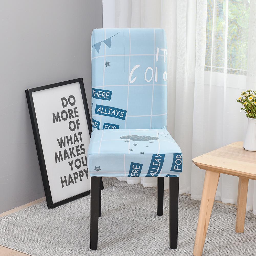 Nordic Simple Elastic Chair Cover Printed Backrest Chair Seat Cover Dustproof Living Room Dining Chair Cover General