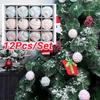 12Pcs Foam Christmas Balls Pendant Ornaments 6cm Christmas Spheres Pendant Party