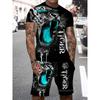 Summer Men's 3D Animal Series Printed Sports Suit Fashion Versatile Trend Breathable Casual
