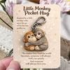 Klein Apen Zakknuffel Schattige Baby Aap Houdt Knuffel Sleutelhanger Vast met Positieve Kaart Emotionele Steun Inspirerend Cadeau voor Vrienden