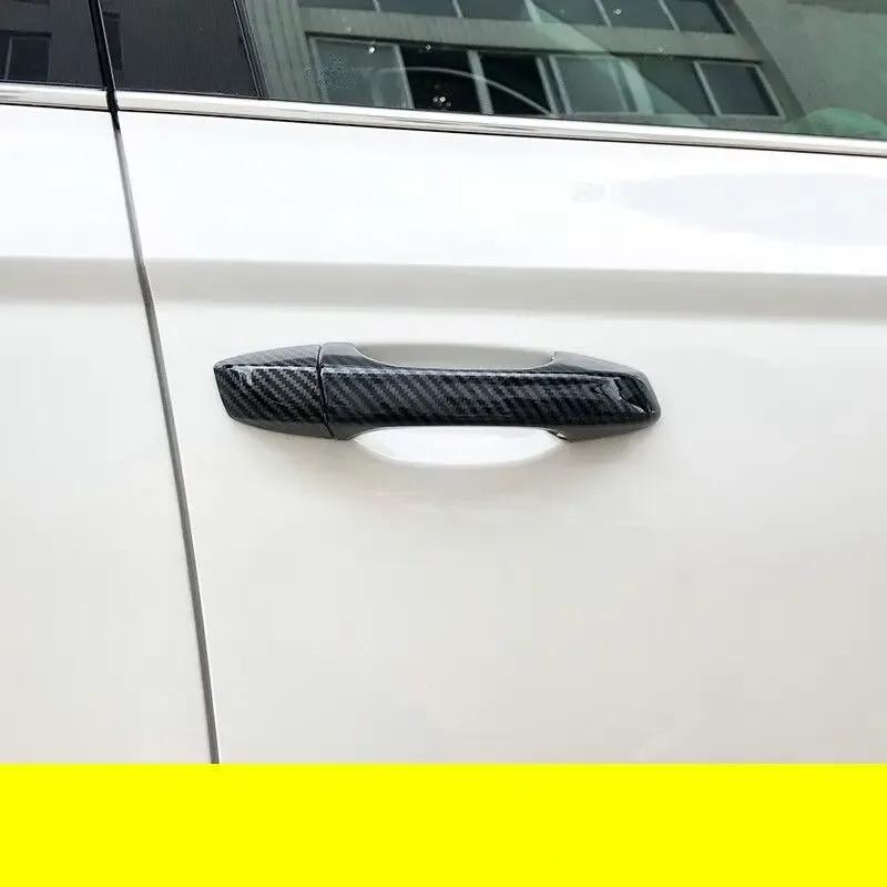 For Seat Ibiza 2018    Carbon Fiber Chrome Car Side Door Handle Cover Trim Sticker Styling Auto Accessories