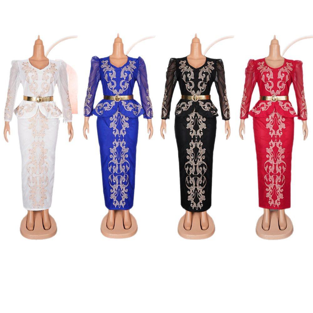 Luxury Beaded V-neck Plus Size Evening Dress for Women