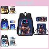 Astro Bot Cartoon Print School Backpack Set With Lightweight Design For Middle School Students