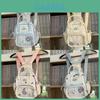 Minimalist Nylon Girls Mini Backpack With Transparent Baguette Bag For Daily Use