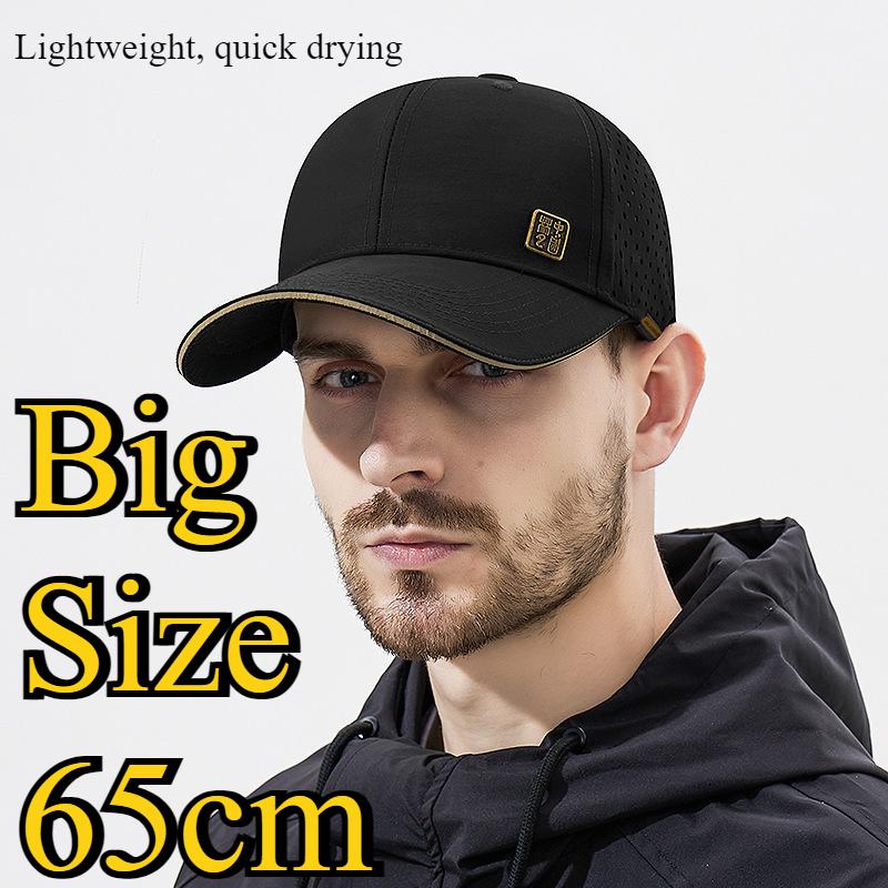 XXXL Duży Rozmiar 65cm Szybkoschnące Czapki Baseballowe Męskie Outdoor Sport Lato Oversize Lekka Siatka Oddychająca Snapback Czapka Trucker
