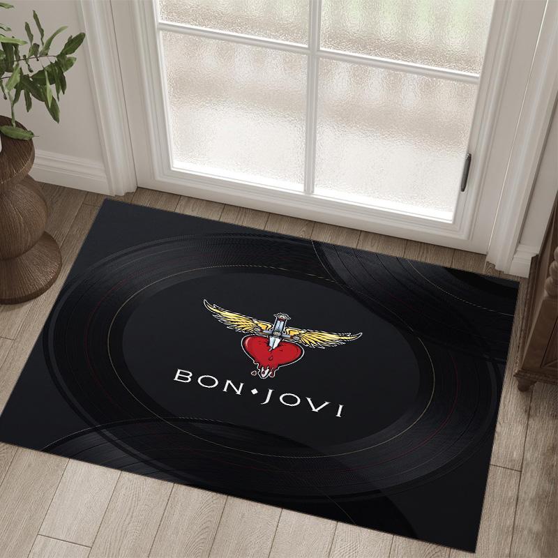 Bon Jovi Design Crystal Velvet Carpet Cozy Non?Slip Printed Rug For Bedroom Living Room Entrance
