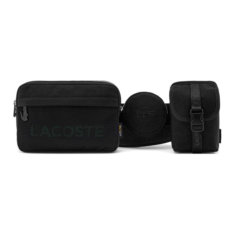 Lacoste Fashion Casual Versatile Fabric Shoulder Crossbody Waist Bag Unisex bags Black NU3903SR-126148 Black