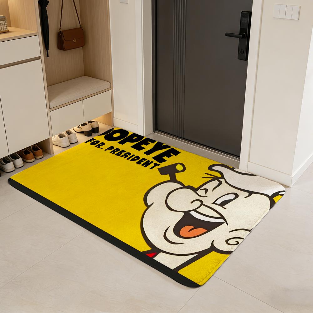 

cartoon P-Popeye the Sailor Floor Mat Flannel Door Mat Non-Slip Absorbent Washable Indoor Home Rug 40x60cm