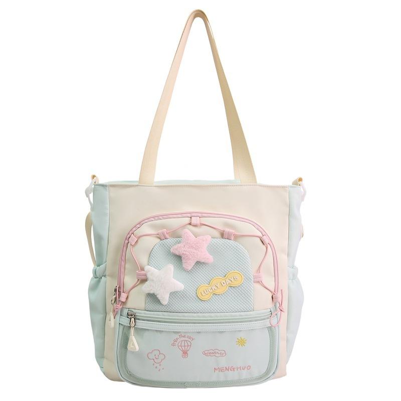 Schoolbag Dopamine High-value Schoolbag Female Cute Student Backpack Niche Contrasting Color Large-capacity Backpack Small Food Intake Pain Bag