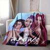 1ks K Pop Lovci Démonů Flanelovádeka, Měkká Šetrná k Pokožce s Digitálním Tiskem, Různé Velikosti k Dispozici pro Rodinu, Přátele, Narozeniny