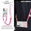 KEYSION Crossbody Strap Phone Case for Samsung A55 5G A35 A25 A15 LTE Cute Cartoon Long Lanyard Mirror Shockproof Cover for Galaxy A05S