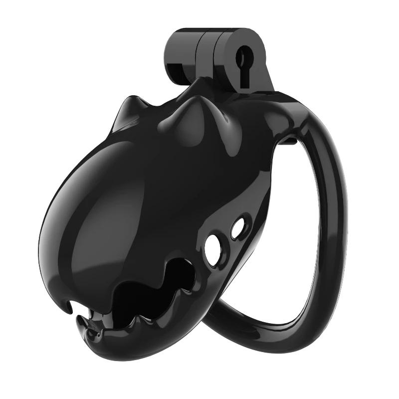 Male Furry Cute Chastity Cages CB Lock SM Flirting Sex Toy Erotic Urethral Lock Bondage Device for Gay with 4Ring Wrapped Penis