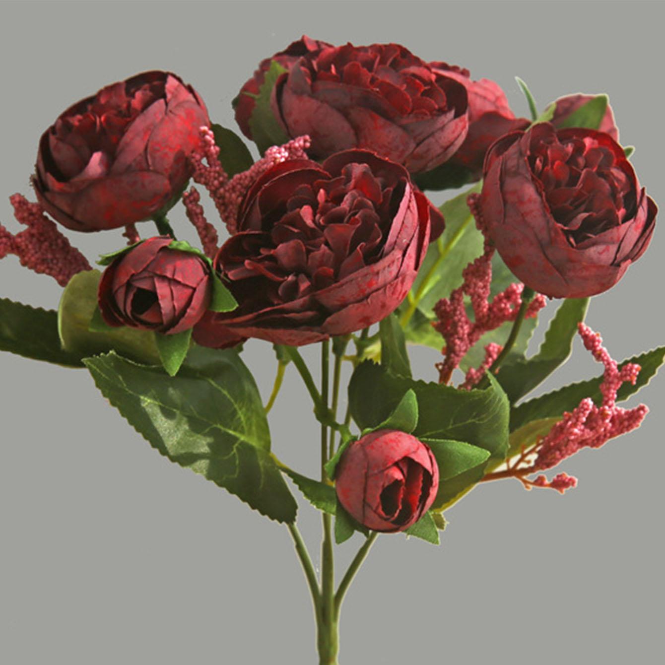 

4 связки 28 см Снежинка Чайная роза Букет искусственных цветов Цветочный орнамент Цветочная композиция Украшение для домашнего свадебного декора красный